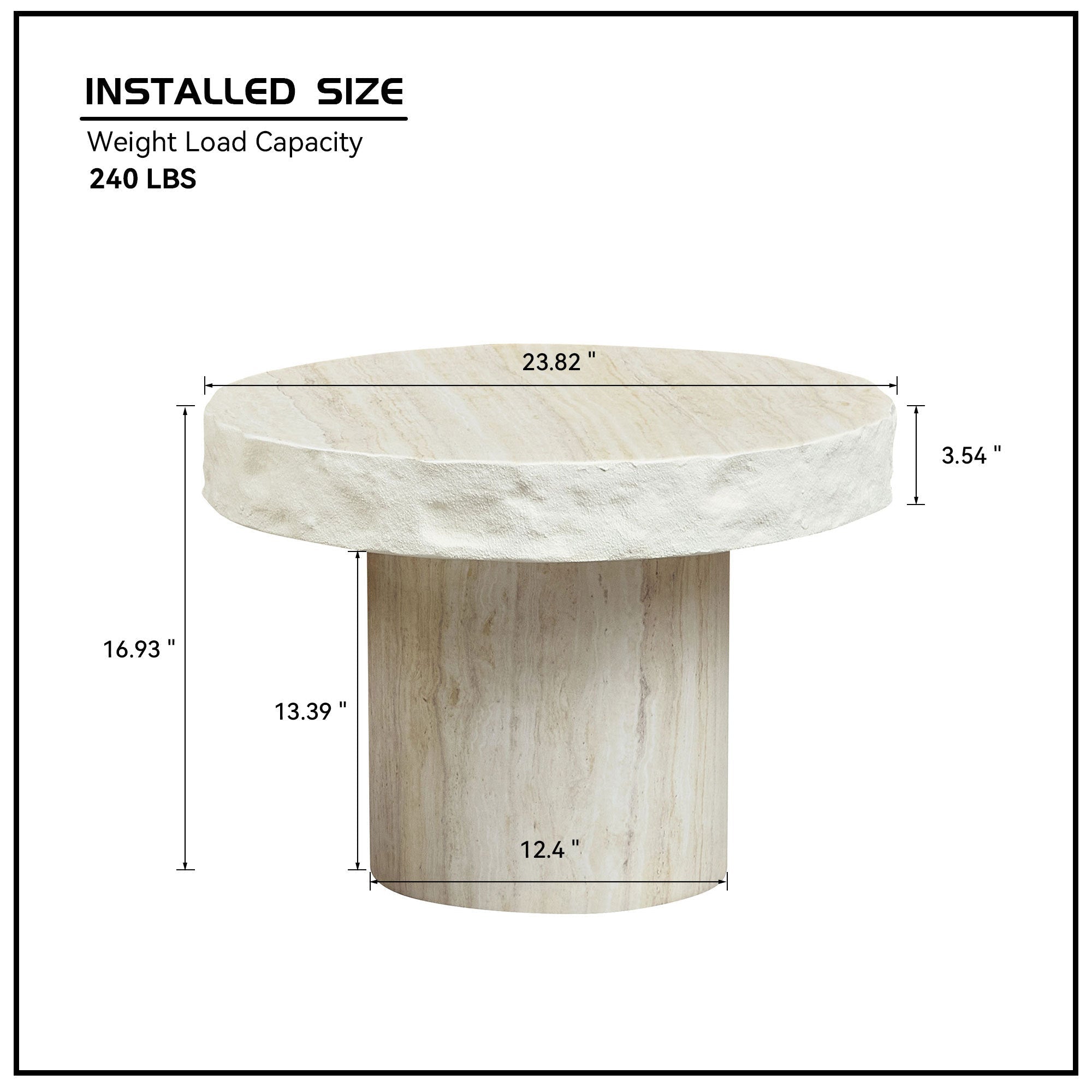 23.82 Inch Faux MARS Textural Patterns Coffee Table