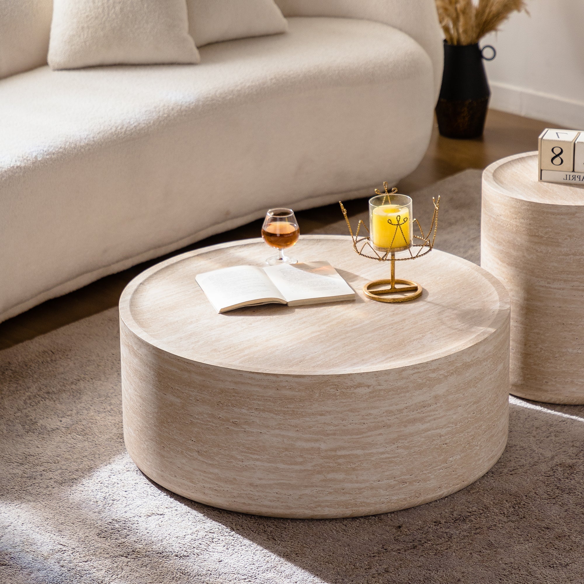 31.5'' Round Coffee Table with Mars Pattern