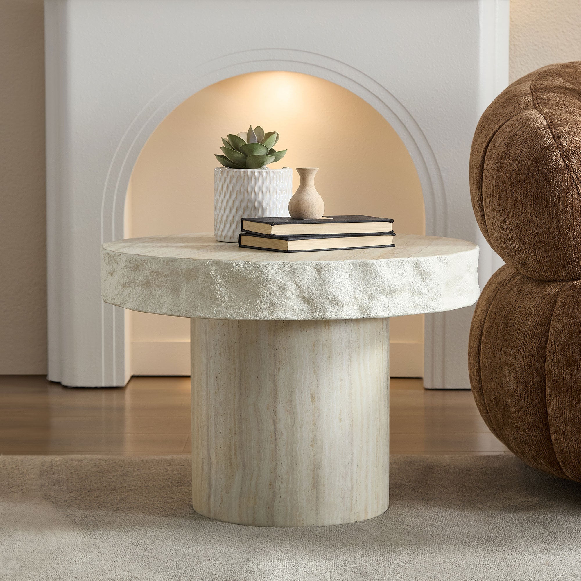 23.82 Inch Faux MARS Textural Patterns Coffee Table