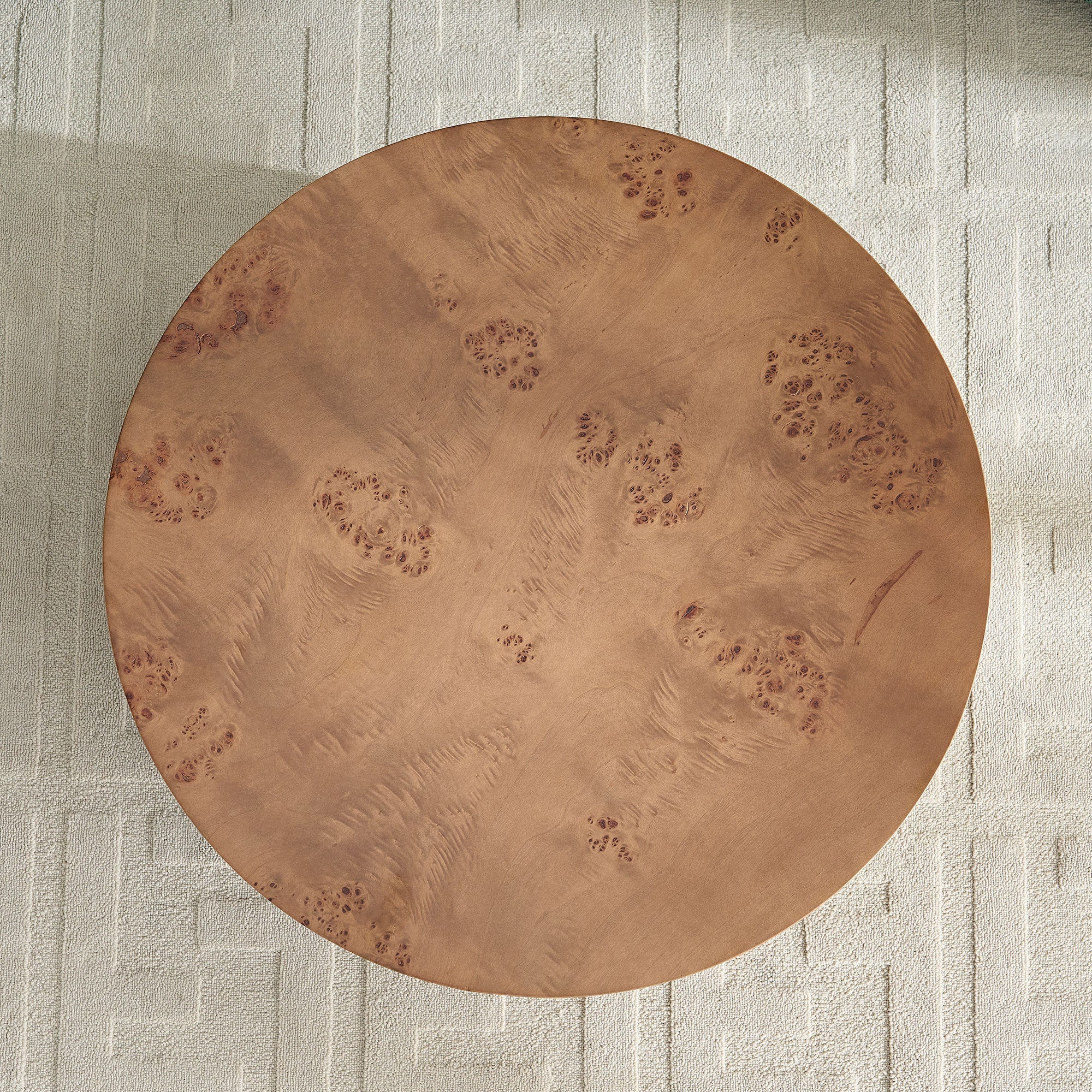 31.49'' Burl Wood Veneer Round Coffee Table